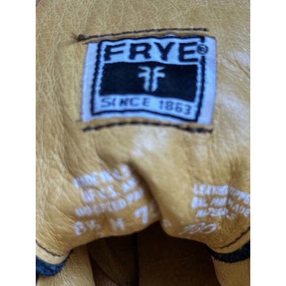 Frye Sabrina leather lace up 2" block heel ankle calf boots lug combat $438 - Picture 4 of 13